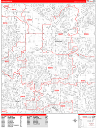 Buena Park Wall Map Zip Code Red Line Style 2026